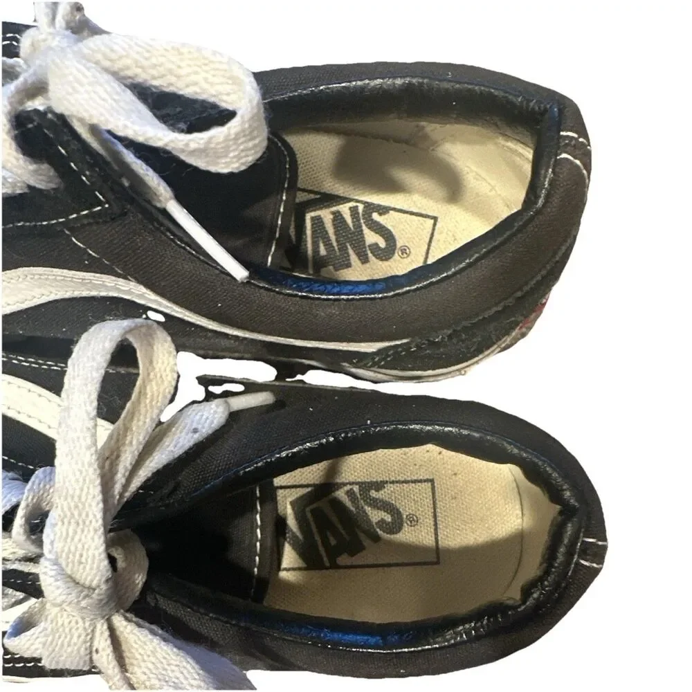 Vans Old Skool Womens 9 Black White Low Top Skate Sneakers Lace Up Classic